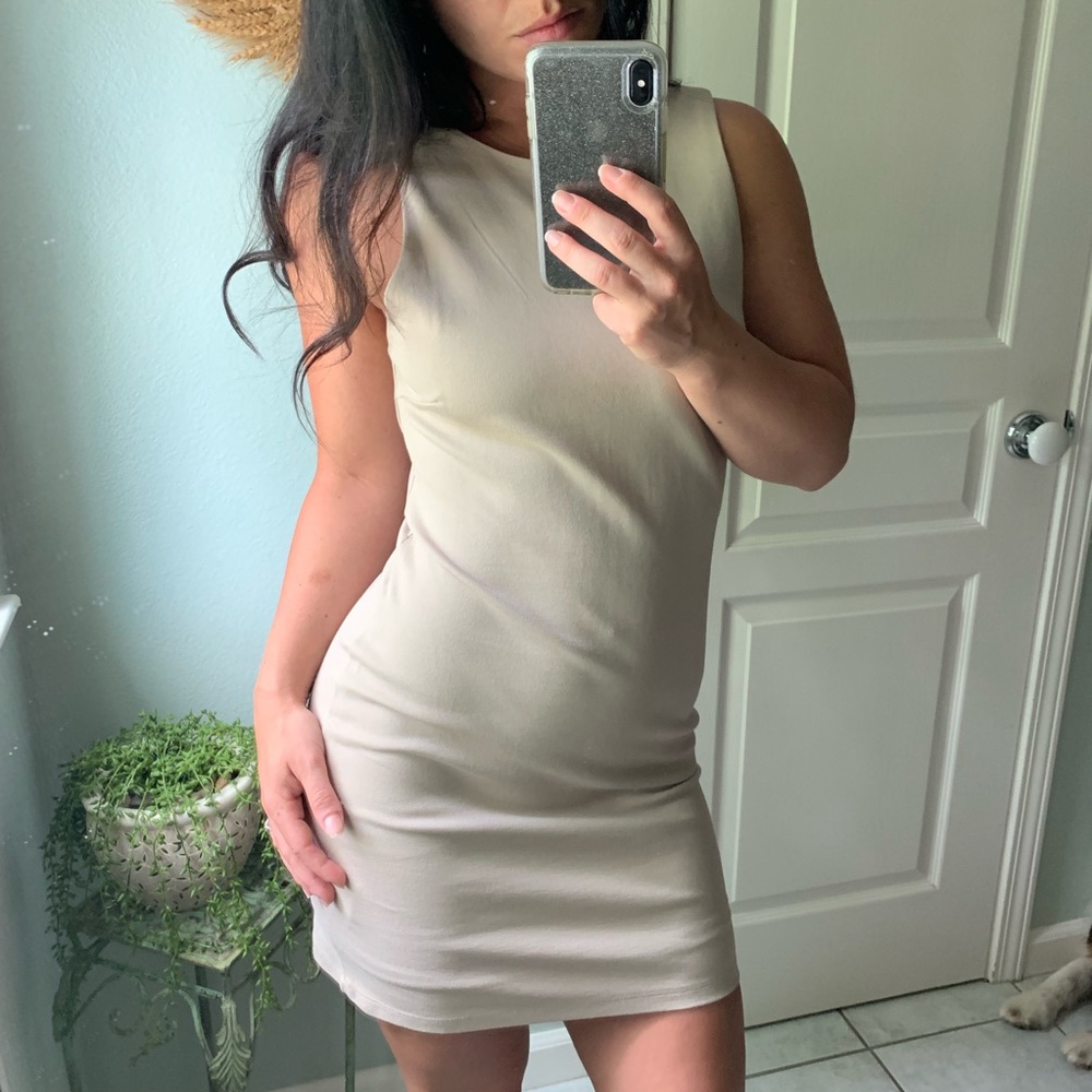 Nude Colored Bodycon Mini Dress